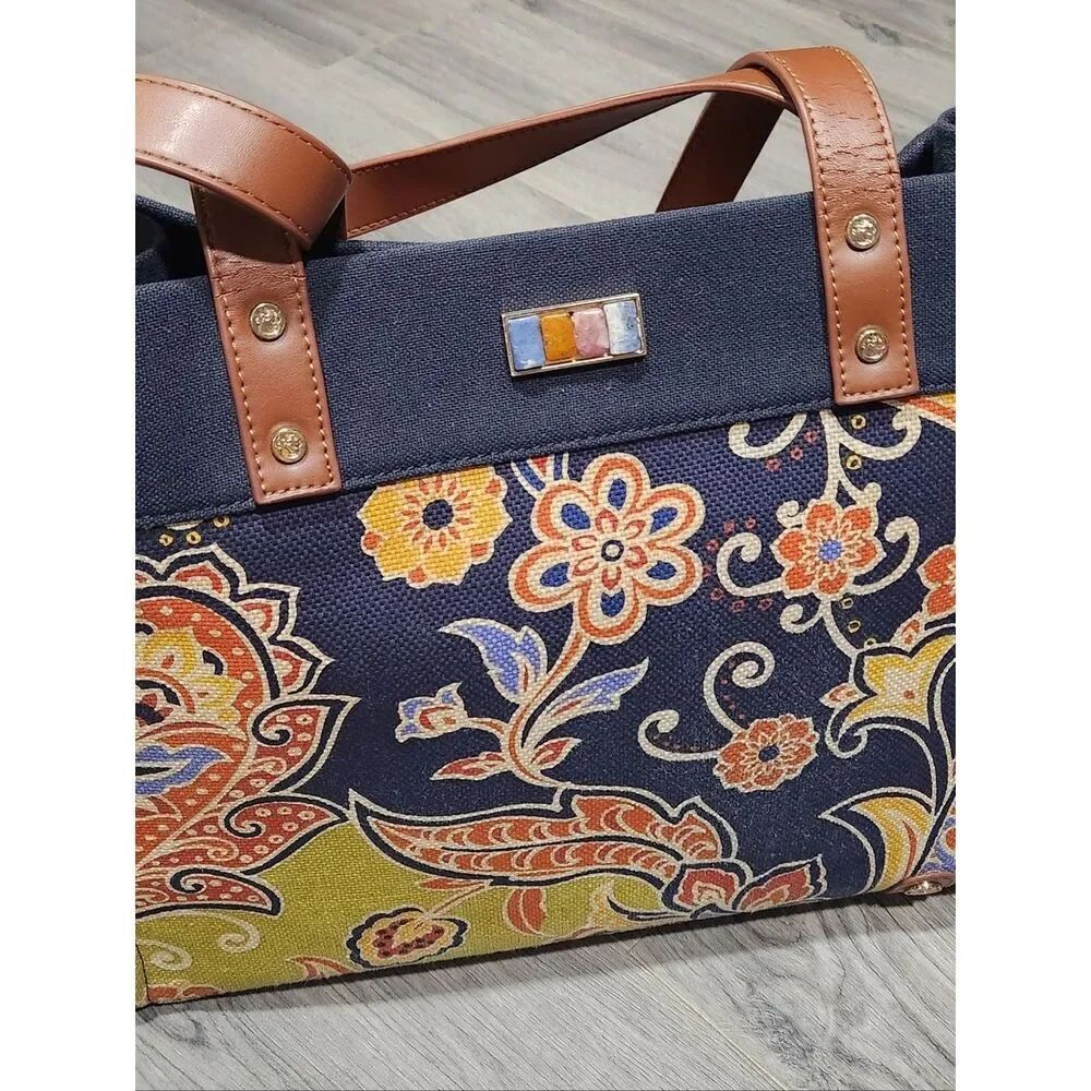 XL Spartina Paisley Elfrida Floral Shoulder Tote Bag